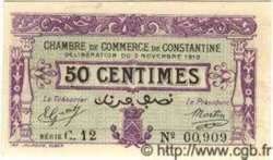 50 Centimes ALGÉRIE Constantine 1919 JP.15 NEUF