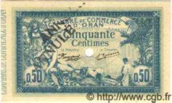 50 Centimes Annulé ALGÉRIE Oran 1915 JP.141.06 NEUF