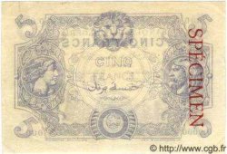 5 Francs Spécimen ALGÉRIE  1919 P.002s SPL