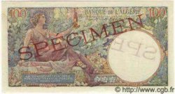 100 Francs Spécimen ALGÉRIE  1944 P.020As NEUF
