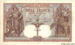 1000 Francs ALGÉRIE  1939 P.029 TB+