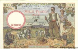 1000 Francs Spécimen ALGÉRIE  1939 P.030as pr.NEUF