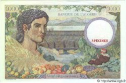 1000 Francs Spécimen ALGÉRIE  1939 P.030as pr.NEUF