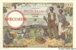 1000 Francs Spécimen ALGÉRIE  1939 P.030as NEUF
