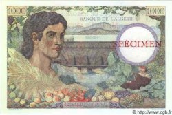 1000 Francs Spécimen ALGERIA  1939 P.030as UNC