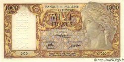 1000 Francs Spécimen ALGÉRIE  1949 P.107as NEUF