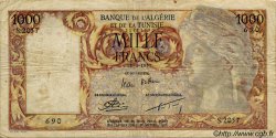 1000 Francs ALGÉRIE  1957 P.041b B à TB