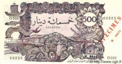500 Dinars Spécimen ALGÉRIE  1970 P.058s NEUF