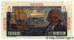 5 Francs Bougainville Spécimen FRENCH GUIANA  1949 P.19s XF