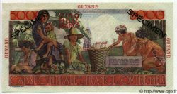 5000 Francs Schoelcher Spécimen FRENCH GUIANA  1949 P.26s ST