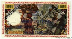 1000 Francs pêcheur Spécimen FRENCH GUIANA  1949 P.27s q.FDC