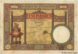 100 Piastres INDOCINA FRANCESE  1926 P.051a q.BB