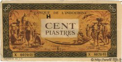 100 Piastres orange, cadre noir INDOCINA FRANCESE  1945 P.073 BB