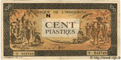 100 Piastres orange, cadre noir INDOCINA FRANCESE  1945 P.073 SPL