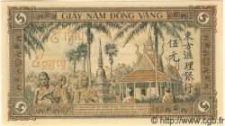 5 Piastres FRENCH INDOCHINA  1942 P.075b UNC