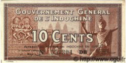 10 Cents INDOCINA FRANCESE  1939 P.085e q.FDC