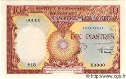 10 Piastres - 10 Dong Spécimen FRENCH INDOCHINA  1953 P.107s UNC-