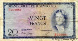 20 Francs LUXEMBURGO  1955 P.49 BC+