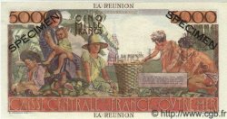 5000 Francs Schoelcher Spécimen ÎLE DE LA RÉUNION  1946 P.48s NEUF