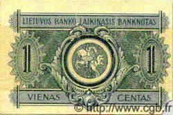 1 Centas LITHUANIA  1922 P.01 F+