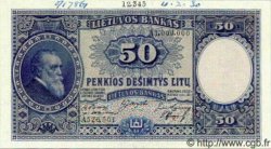 50 Litu Spécimen LITUANIA  1928 P.24s FDC