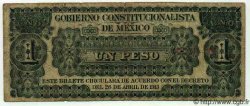 1 Peso MEXICO Monclova 1913 PS.0625a F-