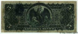 5 Pesos MEXICO  1906 PS.0233c VG