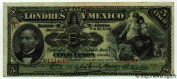 5 Pesos MEXICO  1913 PS.0233d VF