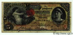 5 Pesos MEXICO  1912 PS.0257c F+