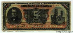 5 Pesos MEXICO Puebla 1910 PS.0381c VG