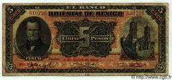 5 Pesos MEXIQUE Puebla 1914 PS.0381c B+ à TB