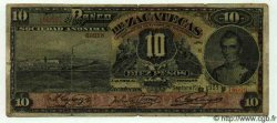 10 Pesos MEXICO Zacatecas 1909 PS.0476b q.MB