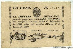 1 Peso Annulé MEXICO  1823 P.001b SPL