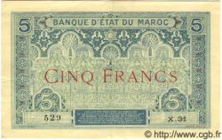 5 Francs MOROCCO  1921 P.08