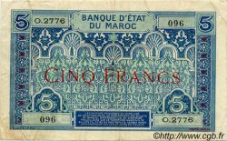 5 Francs MAROC  1930 P.09 TTB