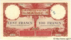 100 Francs Spécimen MAROKKO  1921 P.14s fST+