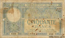 50 Francs MAROKKO  1932 P.19 SGE