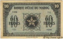 10 Francs MOROCCO  1943 P.25 VF