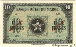 10 Francs Spécimen MAROKKO  1944 P.25s ST