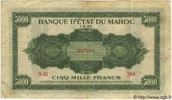 5000 Francs MAROCCO  1943 P.32 q.BB a BB