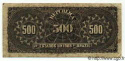 500 Reis BRAZIL  1893 P.001b F+