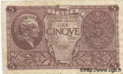 5 Lire ITALIE  1944 P.031c TB