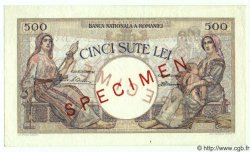 500 Lei Spécimen ROMANIA  1938 P.032s q.FDC