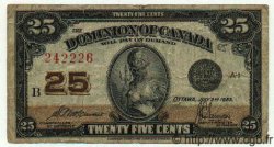 25 Cents KANADA  1923 P.011b S