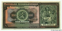 100 Korun Épreuve CZECHOSLOVAKIA  1920 P.017a AU