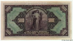 5000 Korun Spécimen CECOSLOVACCHIA  1920 P.019s FDC