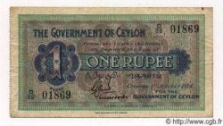 1 Rupee CEYLON  1924 P.16a VF