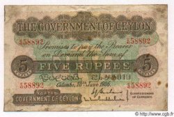 5 Rupees CEYLON  1936 P.23 VF