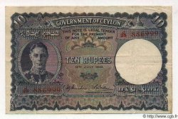 10 Rupees CEYLON  1944 P.036Aa VF