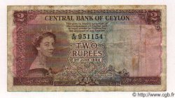 2 Rupees CEYLON  1952 P.50 F